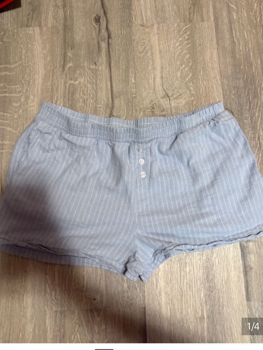 3 for $14 Ardene Rose + Vine Light Blue Pinstripe Shorts size L-xl